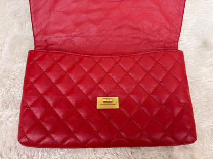 Chanel 2.55 Reissue Fold Over Clutch Calfskin Red GHW #26