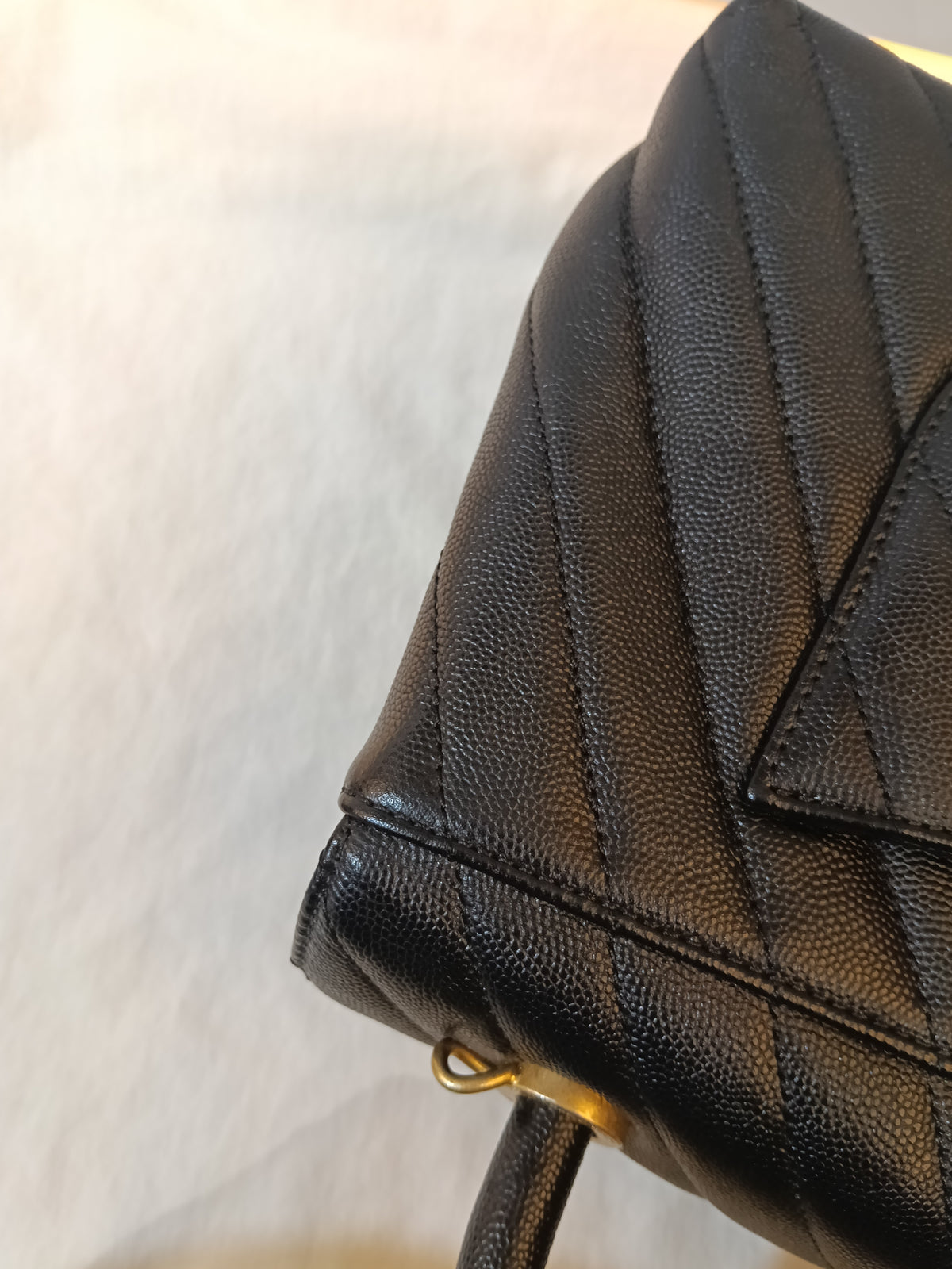 Chanel Coco Handle Medium Chevron Caviar Black GHW #26