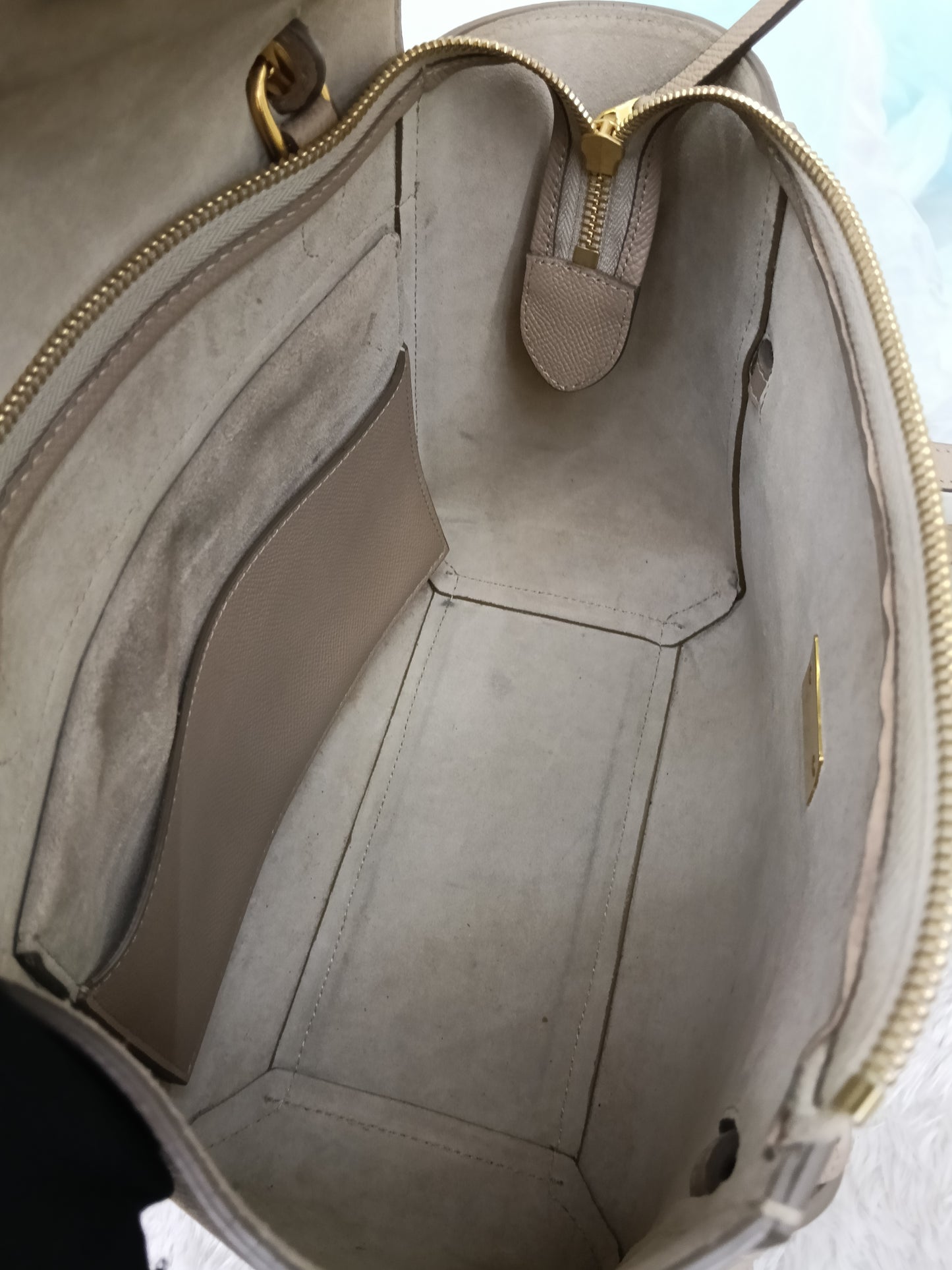 Celine Micro Belt Grained Light Taupe GHW 2021