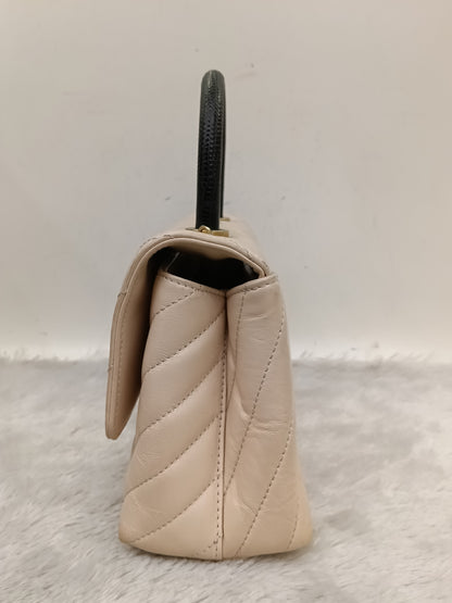 Chanel Coco Handle Small Chevron Calfskin Beige Handle Lizard GHW #25