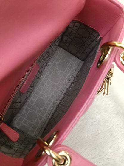 Lady Dior Small Lamb Fuchsia GHW 2018