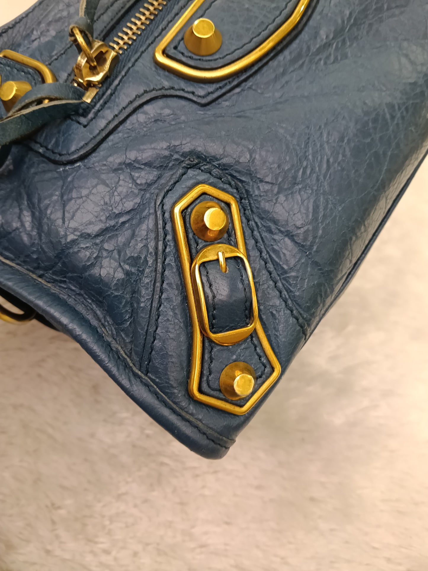 Balenciaga Mini City Edge Blue GHW 2017