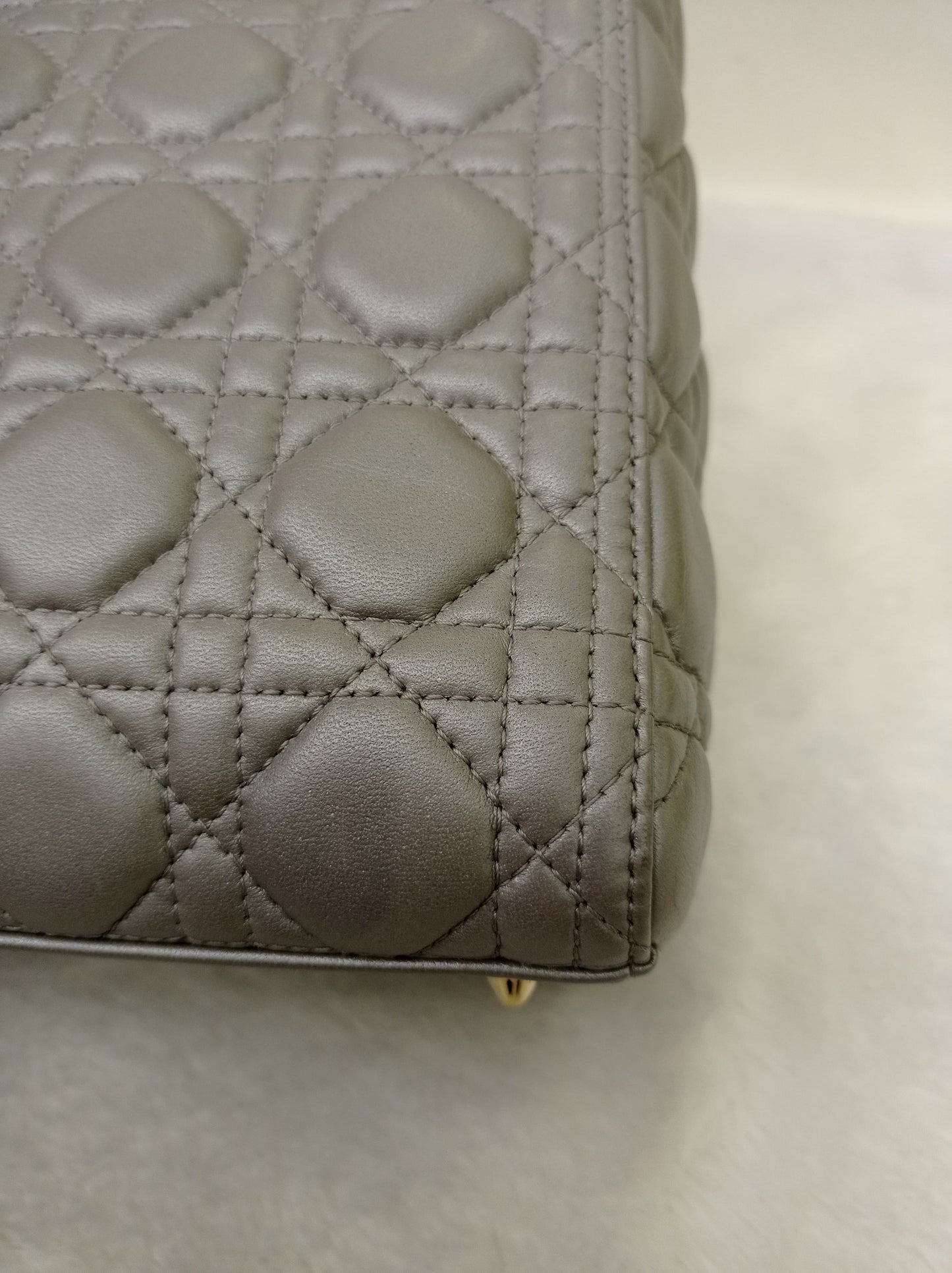 Lady Dior Medium Lamb Grey GHW