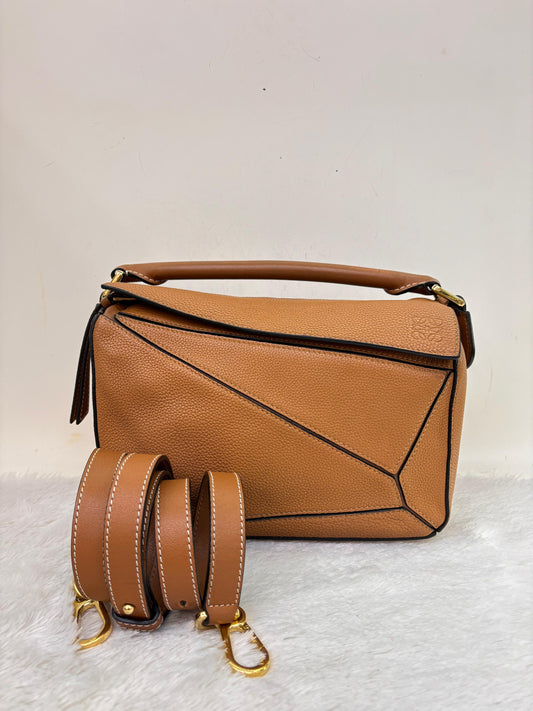 Loewe Puzzle Small Grained Tan GHW 2019