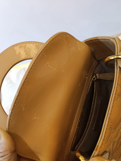 Lady Dior Mini Patent Nude GHW 2022