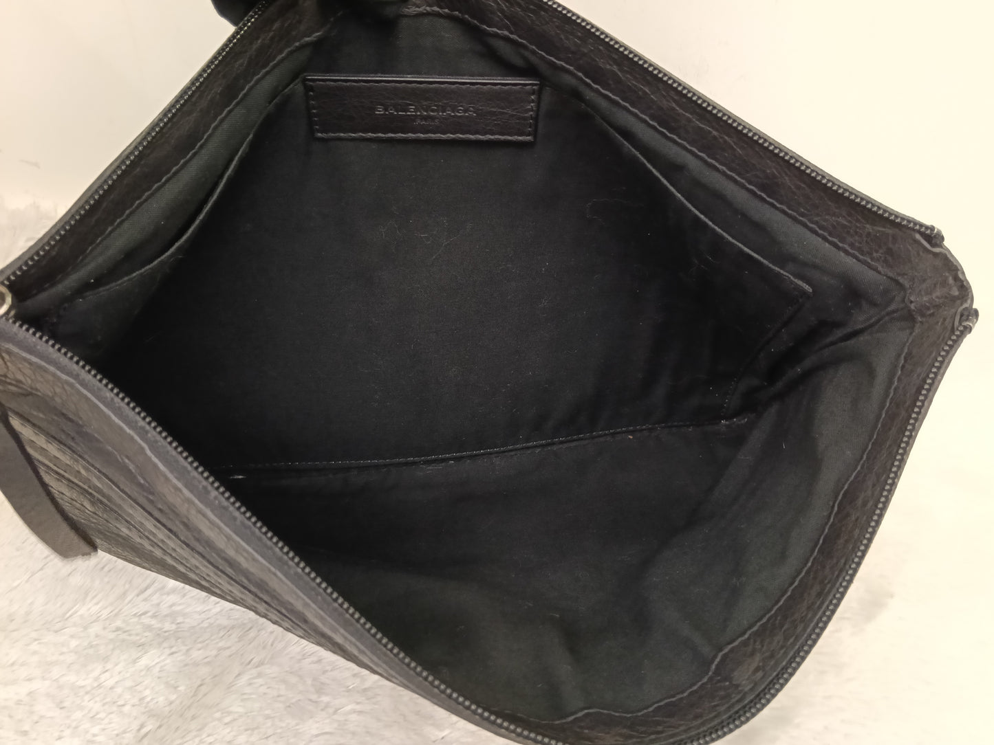 Balenciaga Clip Large Porte Documents Clutch Black SHW 2016