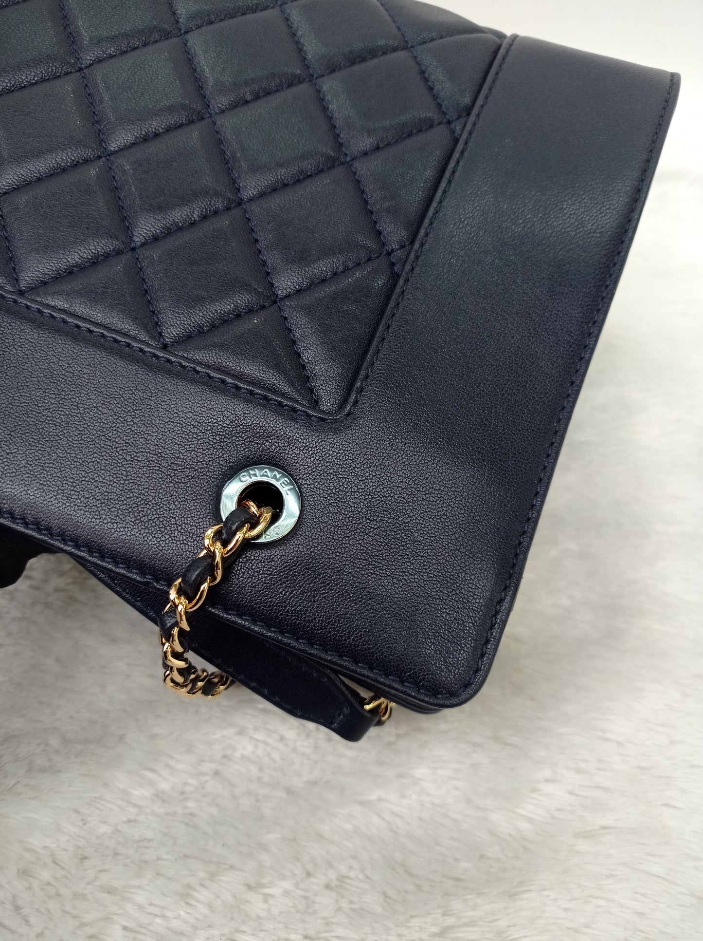 Chanel Mademoiselle Tote Calfskin Navy Blue GHW #23
