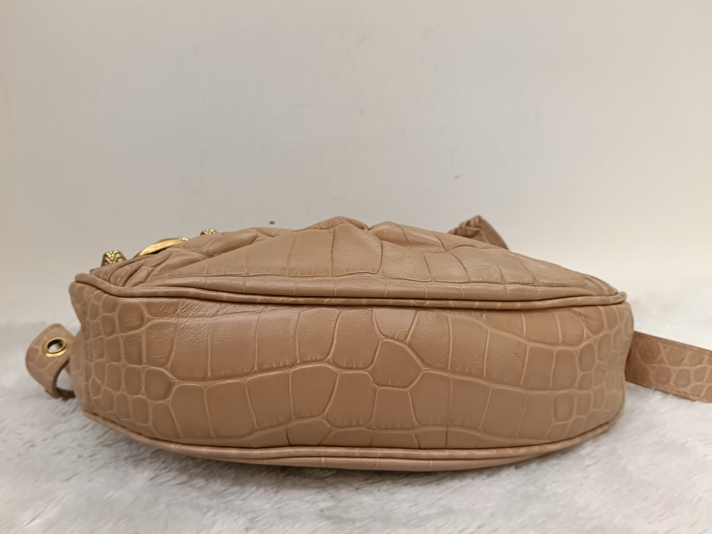 Balenciaga Le Cagole XS Croco Embossed Nude RGHW 2023