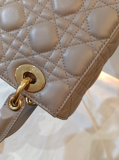 Lady Dior Small Lamb Taupe GHW 2016