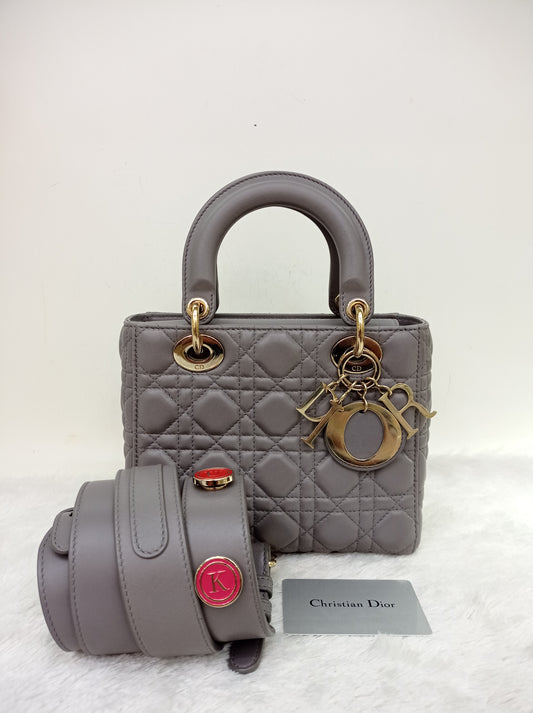 Lady Dior Small Lamb Grey GHW 2019