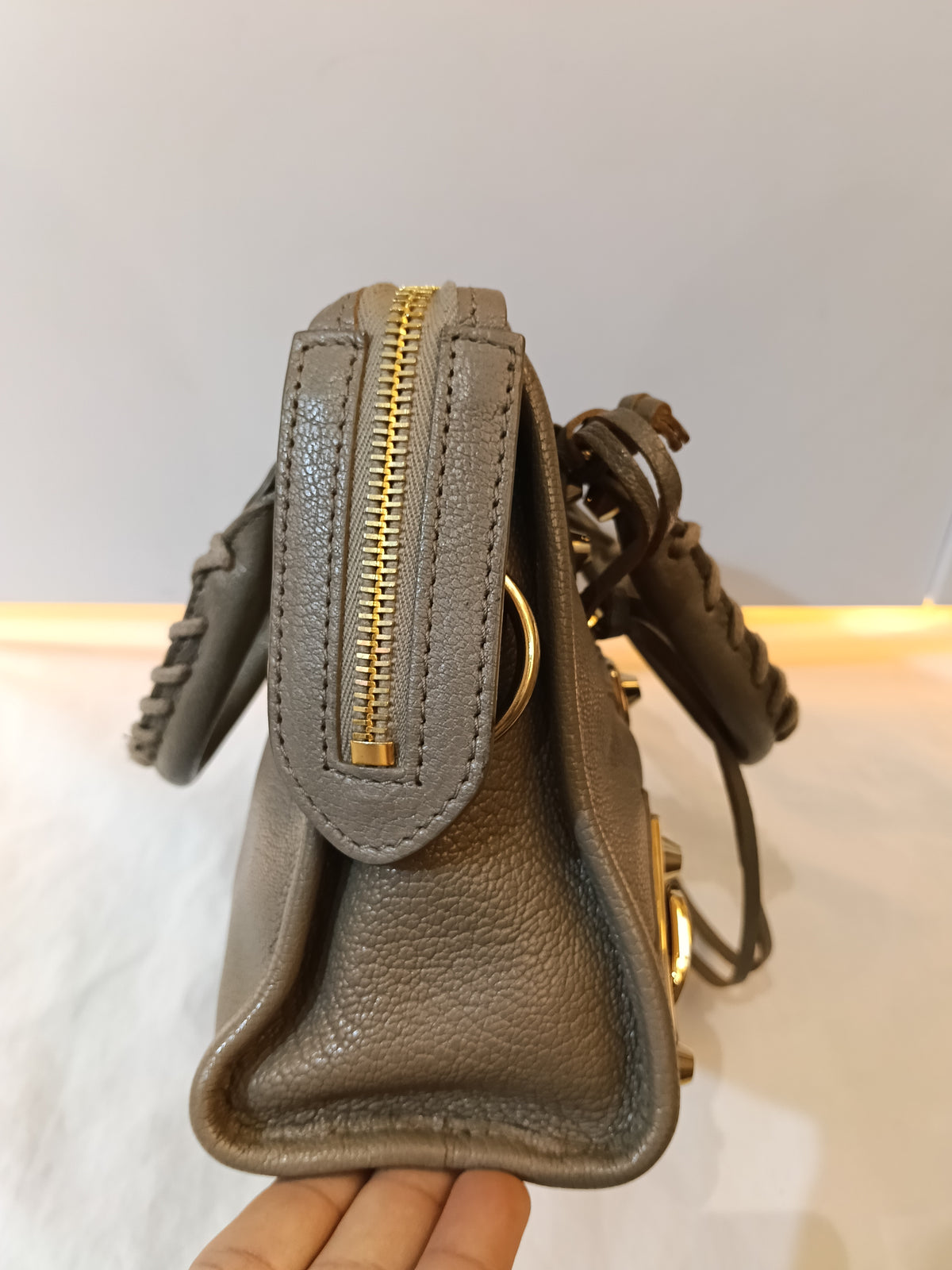 Balenciaga Mini City Edge Mink Grey GHW 2018
