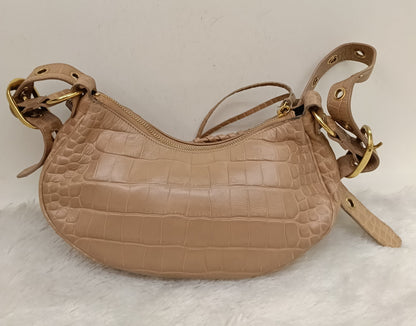 Balenciaga Le Cagole XS Croco Embossed Nude RGHW 2023