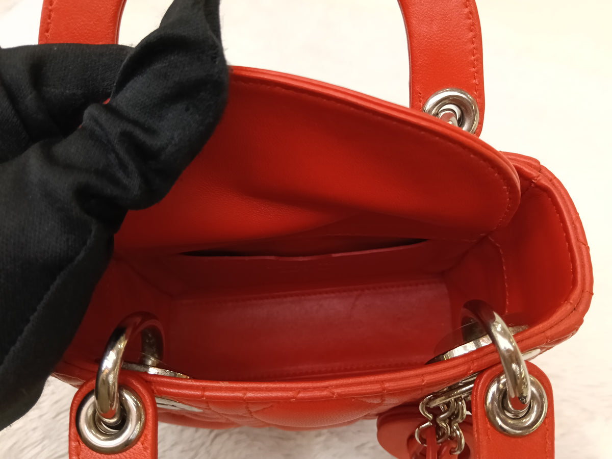 Lady Dior Micro Lamb Red SHW 2017