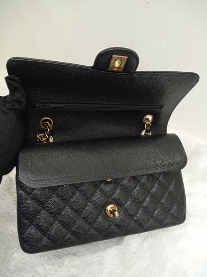 Chanel Medium Caviar Black GHW DF (CHIP)
