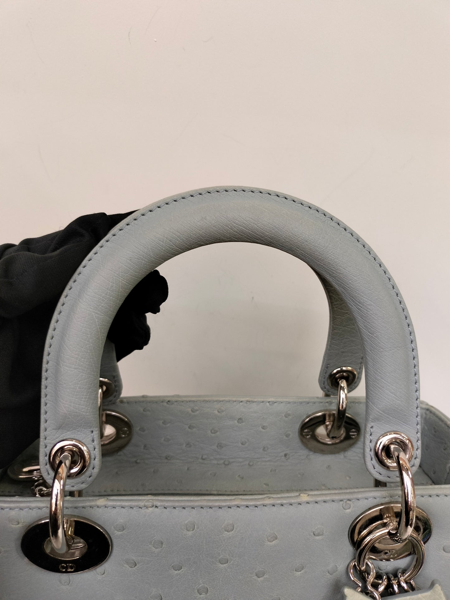 Lady Dior Medium Ostrich Baby Blue SHW 2017