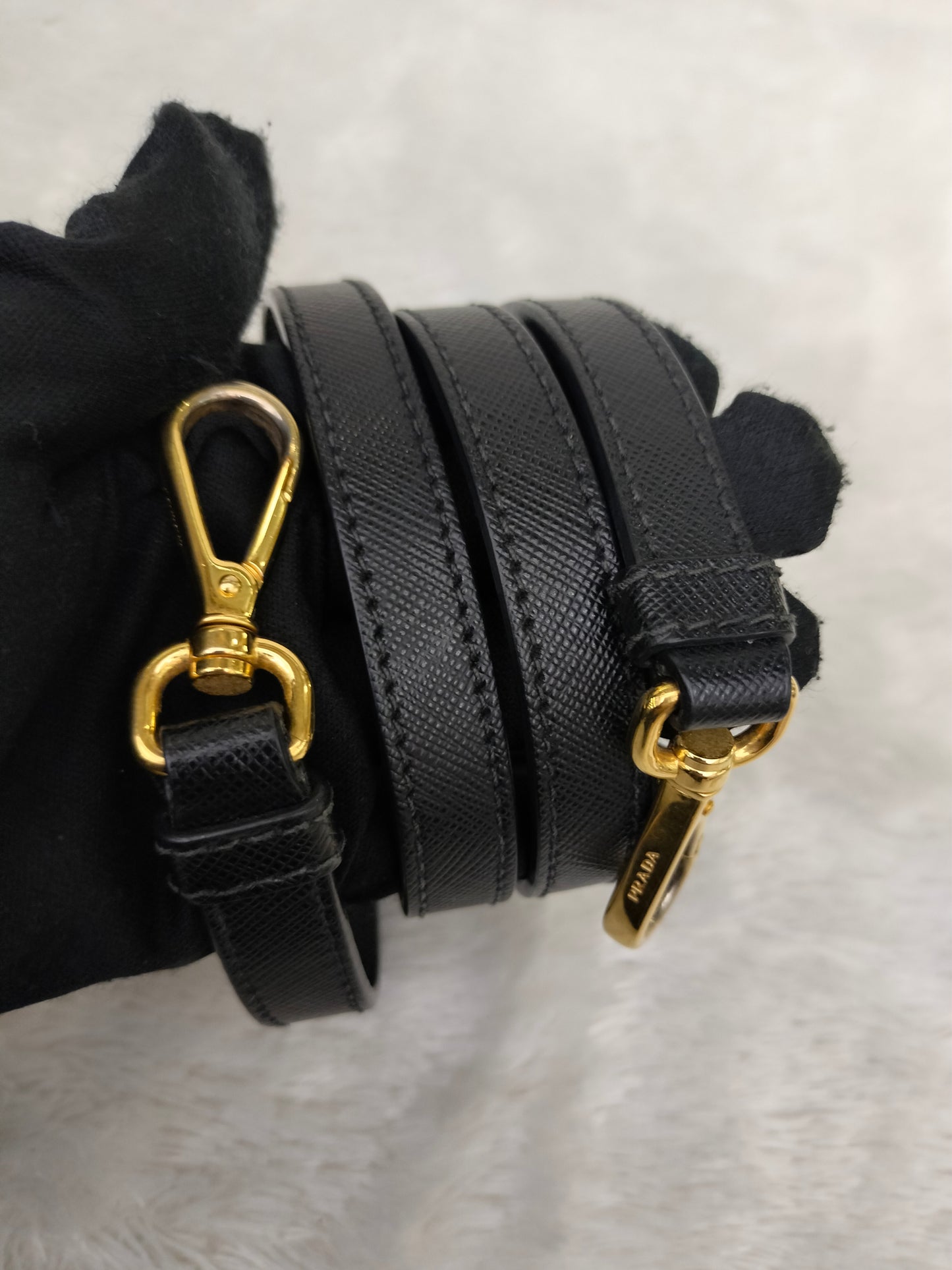 Prada Saffiano Lux Nero 33cm Double Zip GHW