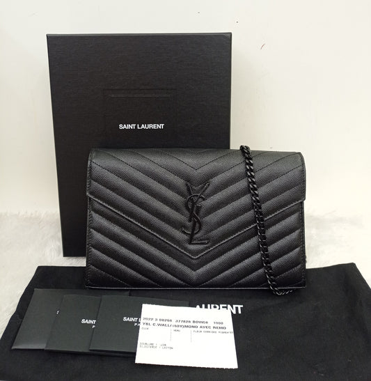 YsL WOC 22 Monogramme Chevron Grained All Black 2022