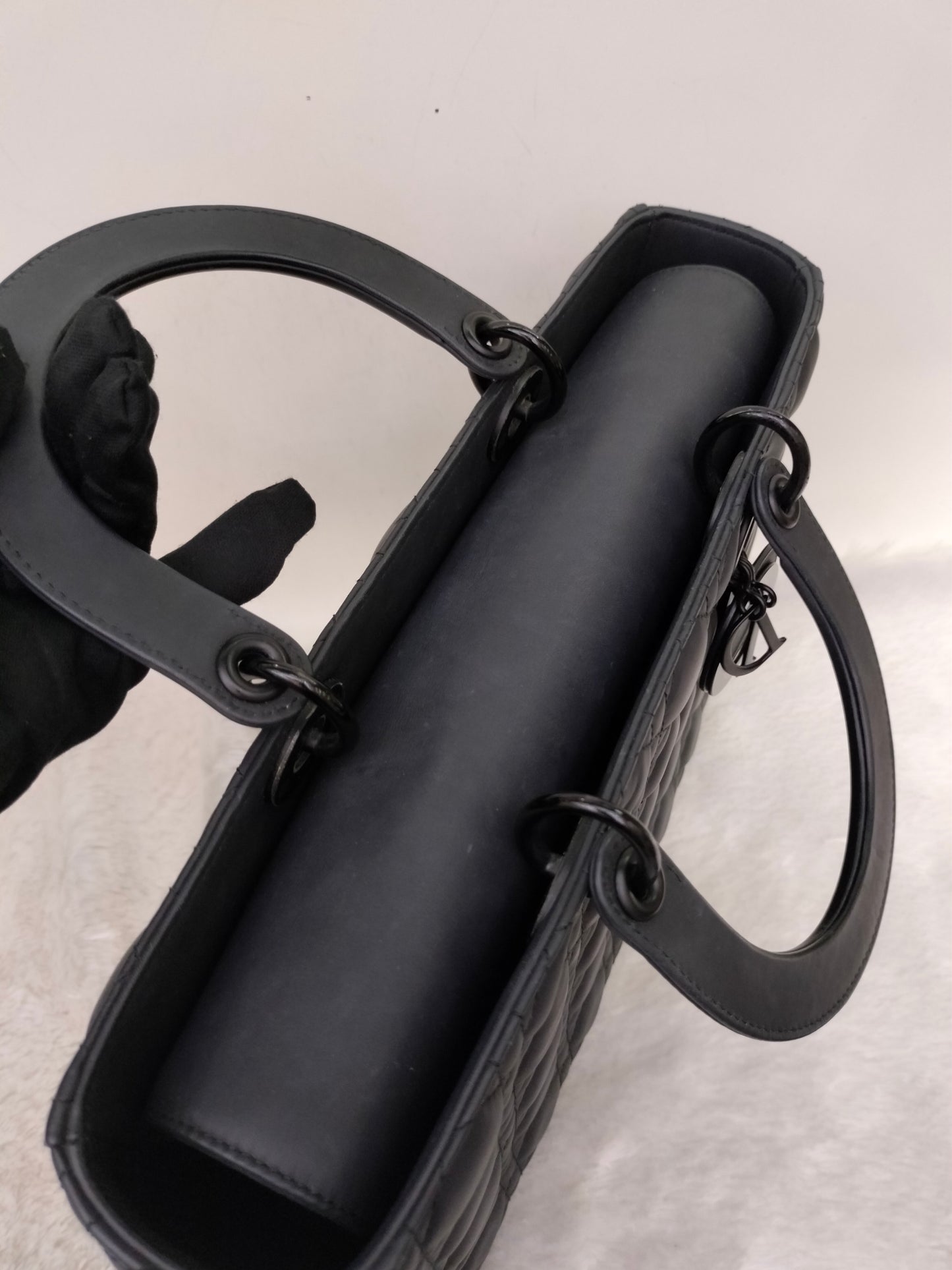 Lady Dior Large Ultra Matte All Black 2019