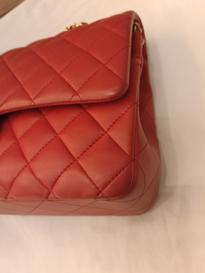 Chanel Medium Lamb Red GHW DF #22