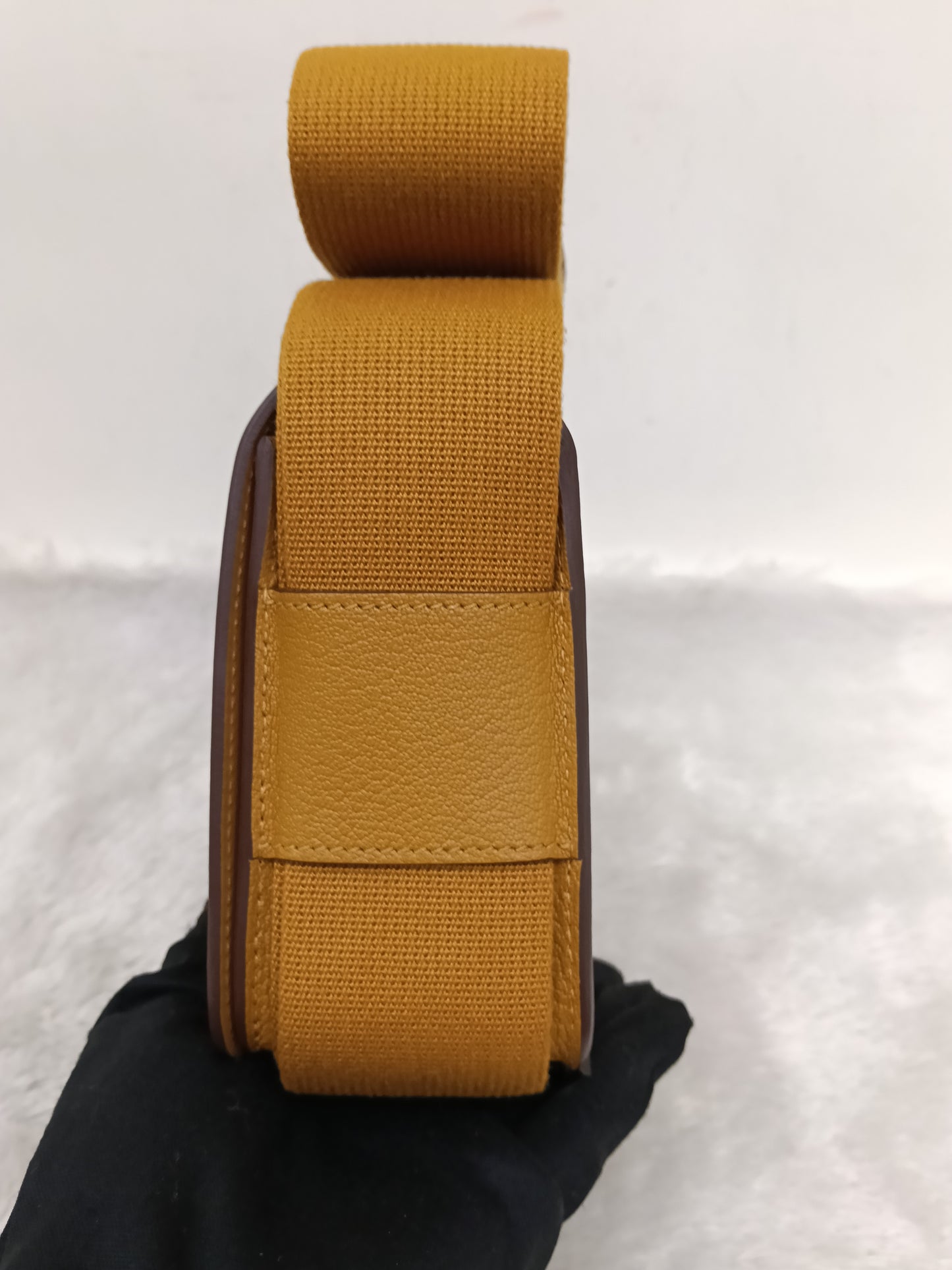 Hermes Geta Chevre Mysore Sangle Caramel PHW #B