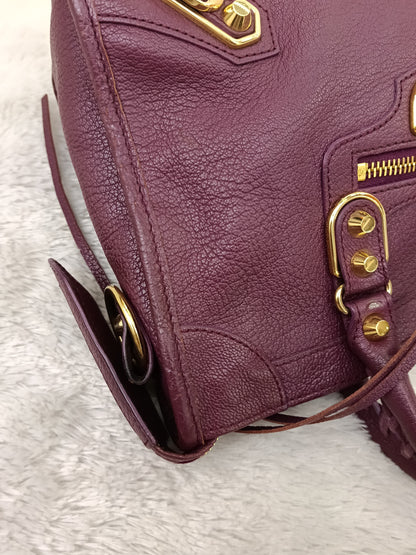 Balenciaga Small City Edge Prune GHW 2017