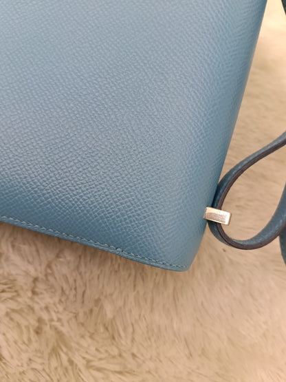Hermes Constance 18 Epsom Bleu De Nord Rouge De Coeur Enamel PHW #Y