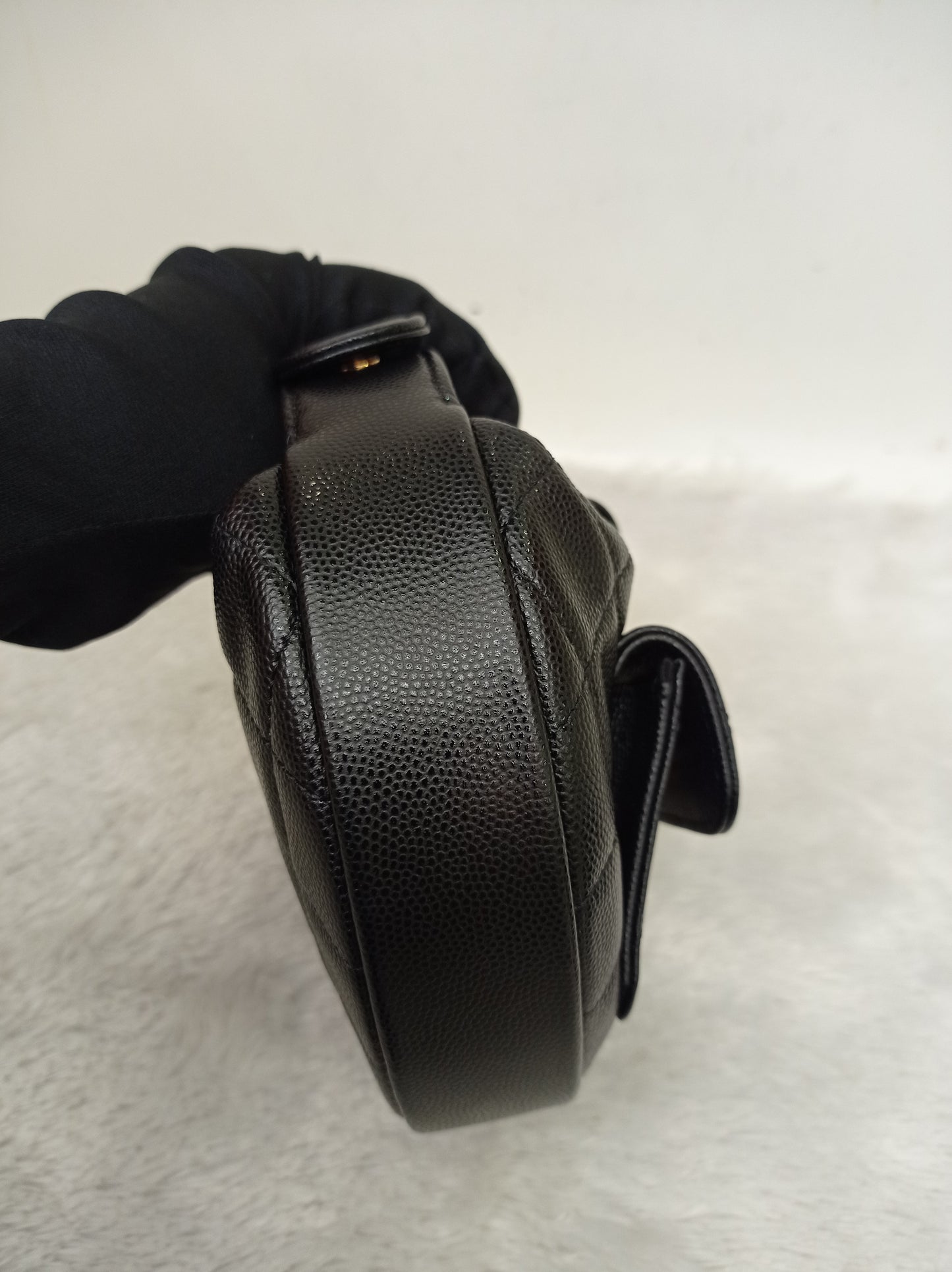 Chanel Polly Pocket Pouch Hobo Caviar Black GHW (CHIP)