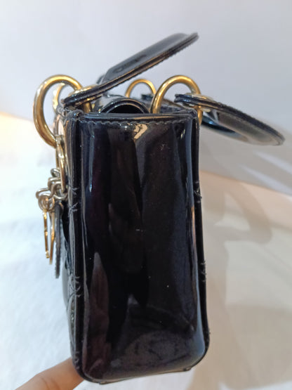 Lady Dior Mini Patent Black GHW 2019