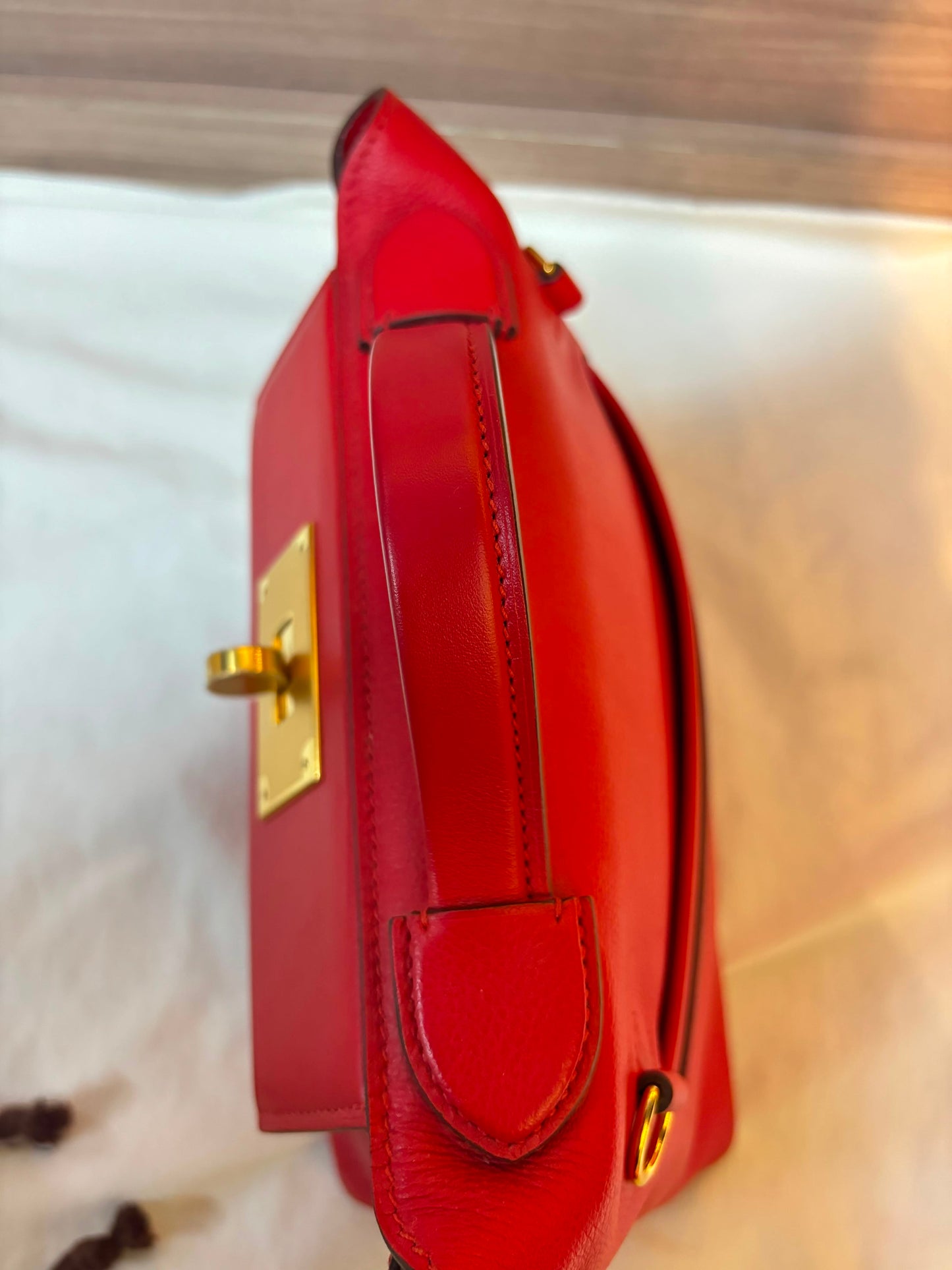 Hermes 2424 Mini Evercolour Swift Rouge De Coeur GHW #Y