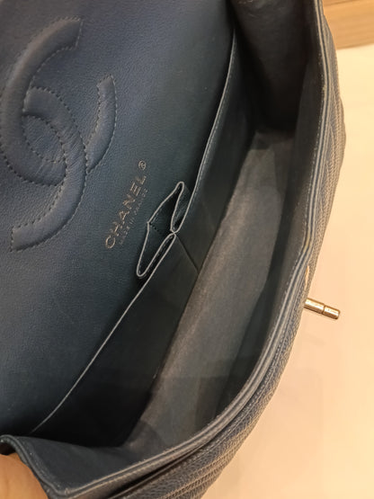 Chanel Medium Chevron Caviar Blue SHW DF #26
