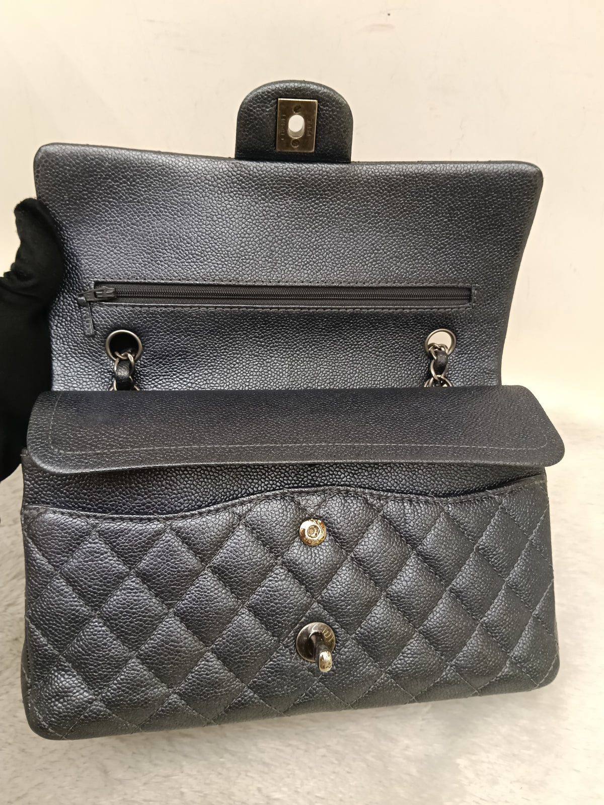 Chanel Medium Caviar Charcoal RHW DF #20