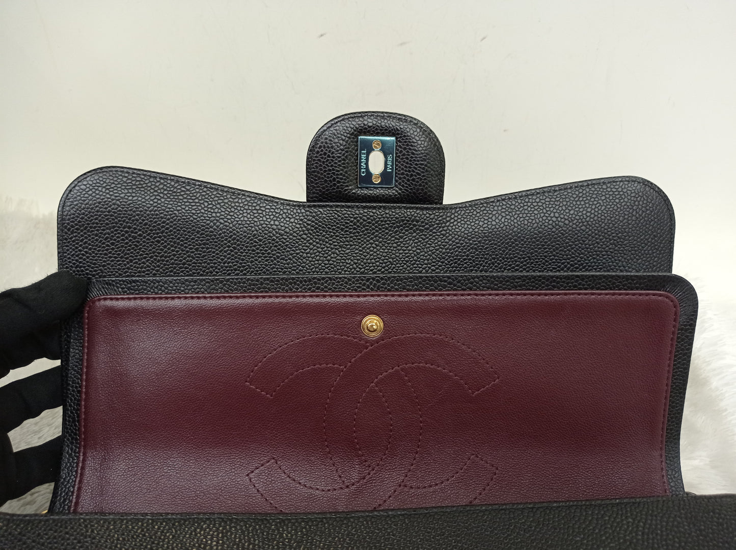 Chanel Jumbo Caviar Black GHW DF #24