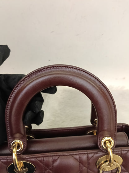 Lady Dior Small Lamb Bordeaux GHW 2018