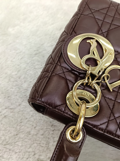Lady Dior Small Lamb Bordeaux GHW 2018