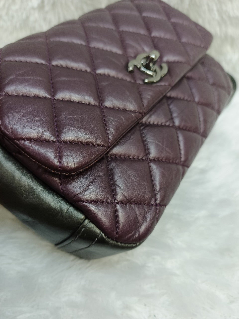 Chanel Mini Flap Lady Pearly Grey Purple SHW #17                                                      Size 19x13x6cm