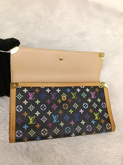 LV Porte Tresor International Wallet Monogram Multicolour Black 2005