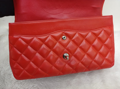 Chanel Jumbo Lamb Red SHW DF #15