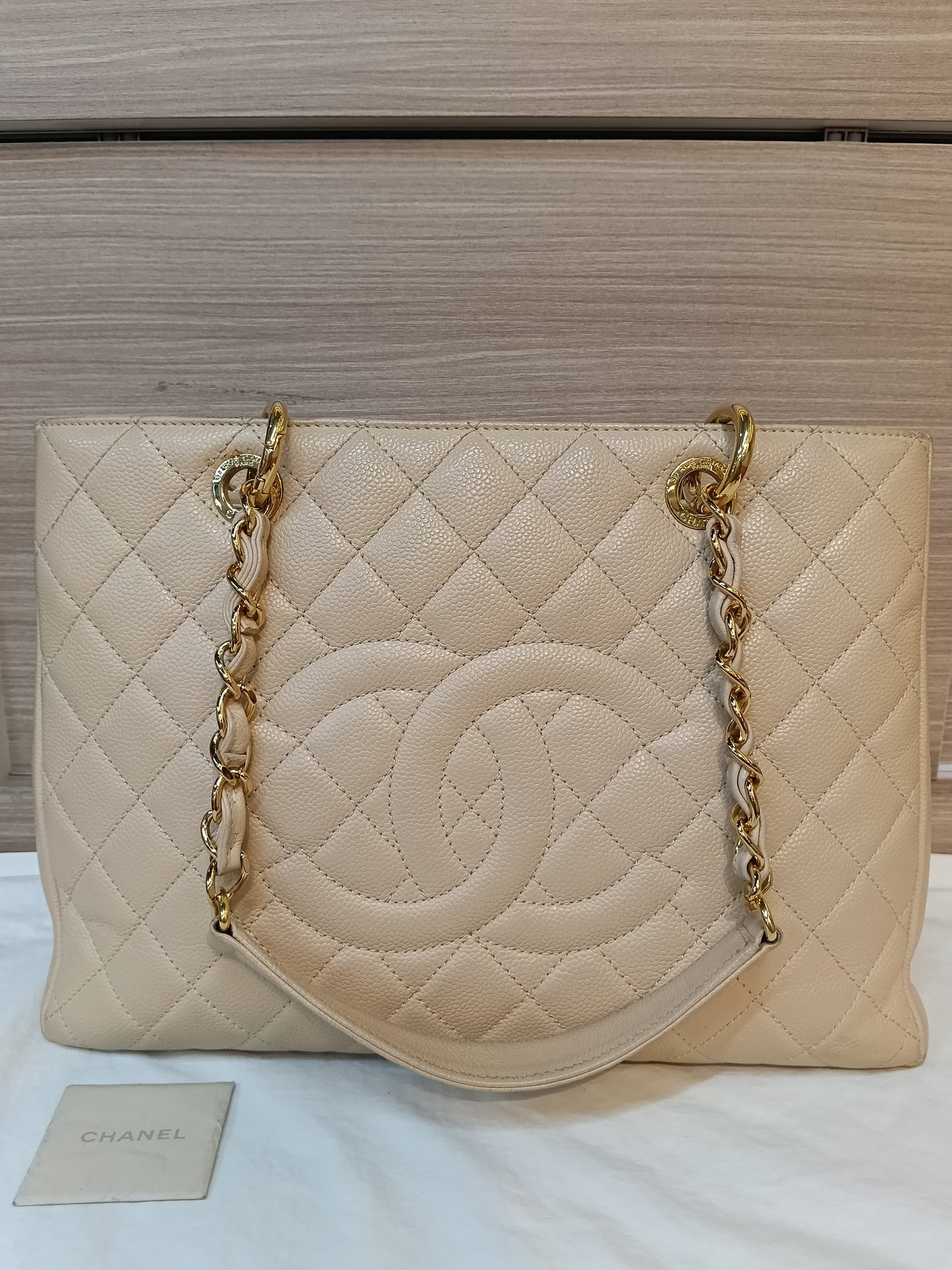 Chanel GST Caviar Beige GHW #16