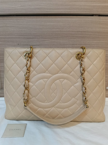 Chanel GST Caviar Beige GHW #16