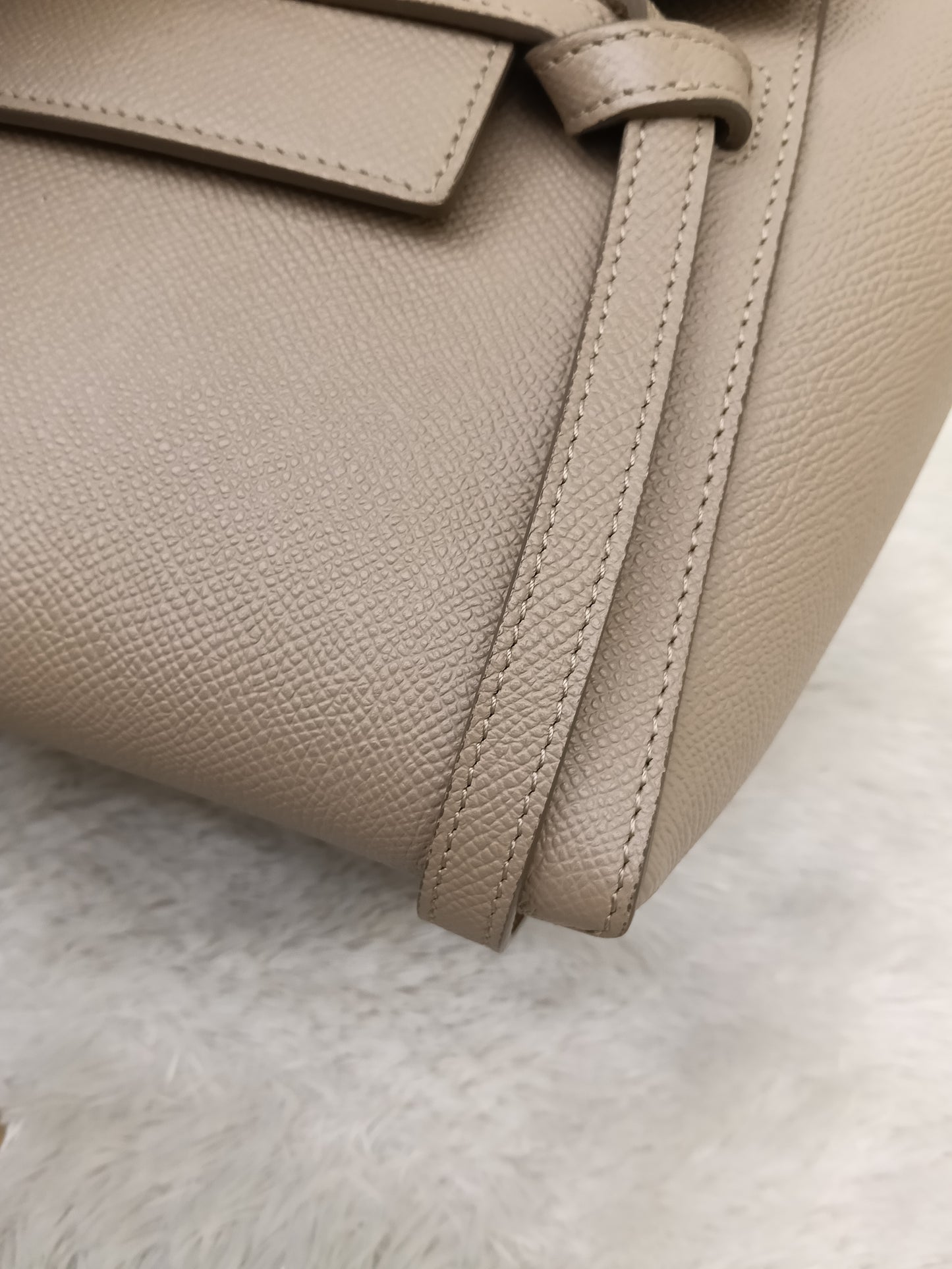 Celine Nano Belt Grained Light Taupe GHW 2021