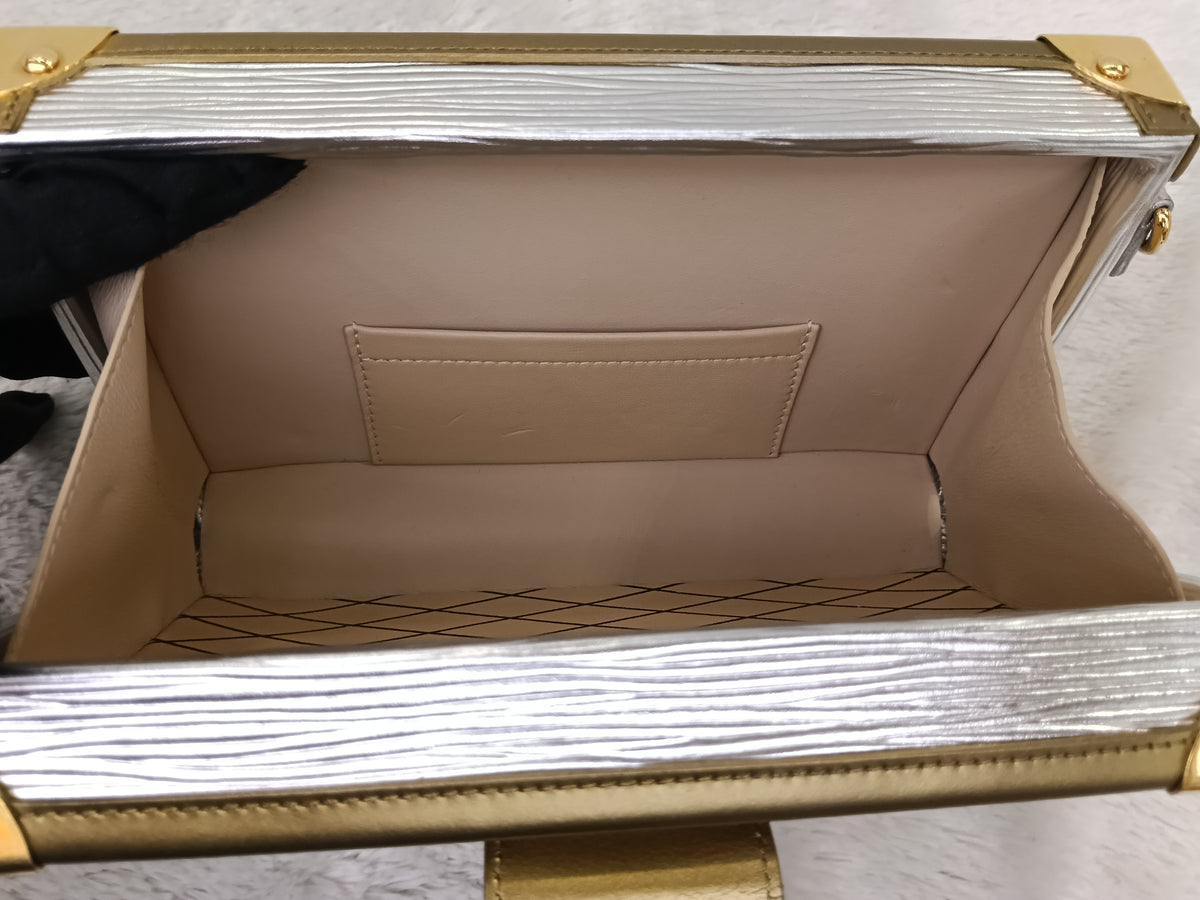 LV Petite Malle Epi Metallic Silver Gold 2017