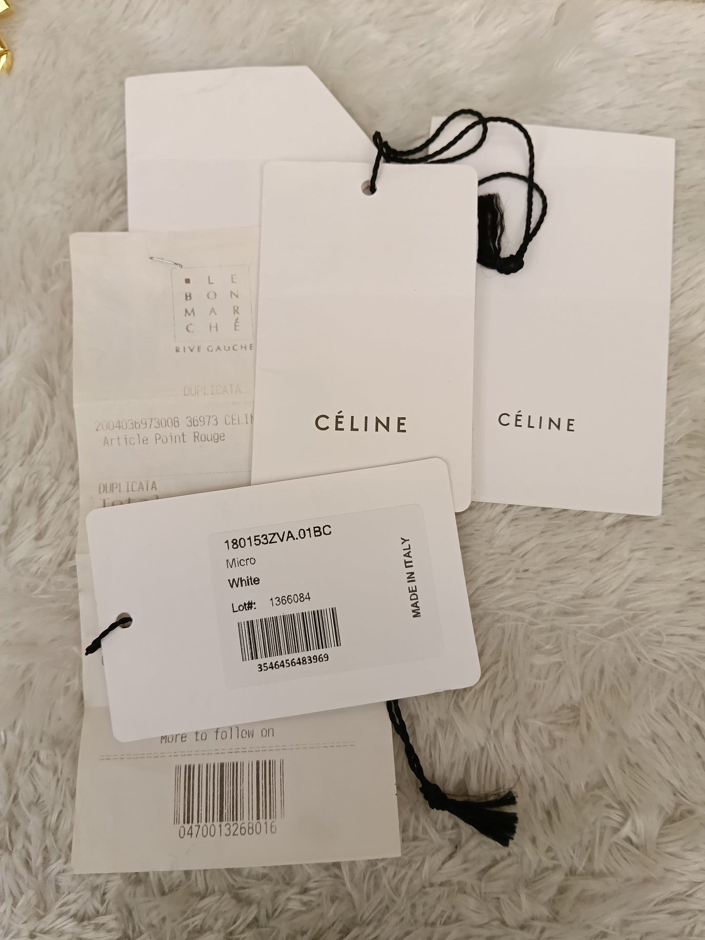 Celine Micro Belt Grained White GHW 2017