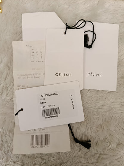 Celine Micro Belt Grained White GHW 2017