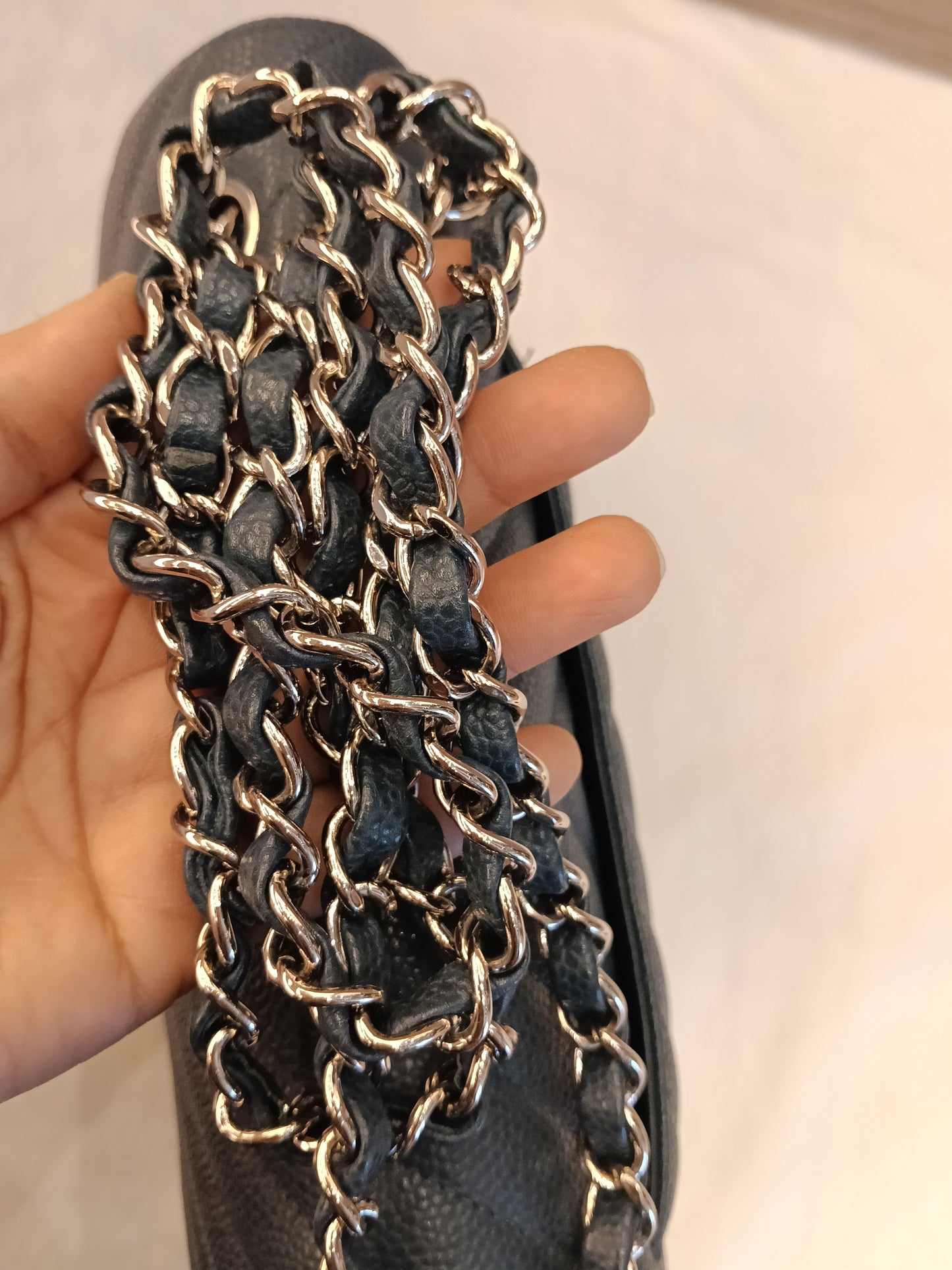 Chanel Medium Chevron Caviar Blue SHW DF #26