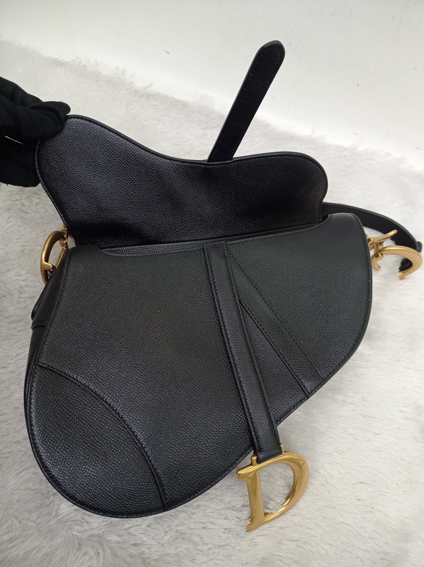 Dior Saddle Medium Grained Black GHW 2021