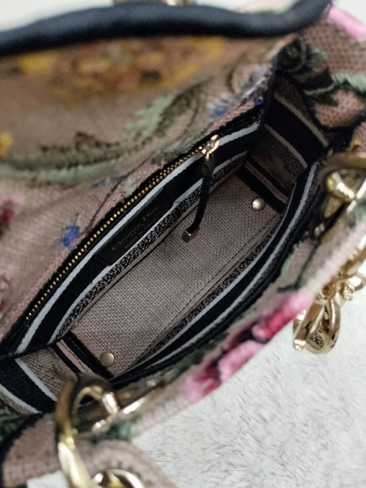 Lady Dior Mini D Lite Embroidered Canvas Mille Fleurs GHW 2023