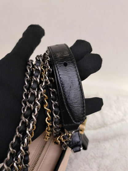 Chanel Gabrielle Small Calfskin Beige Black #26