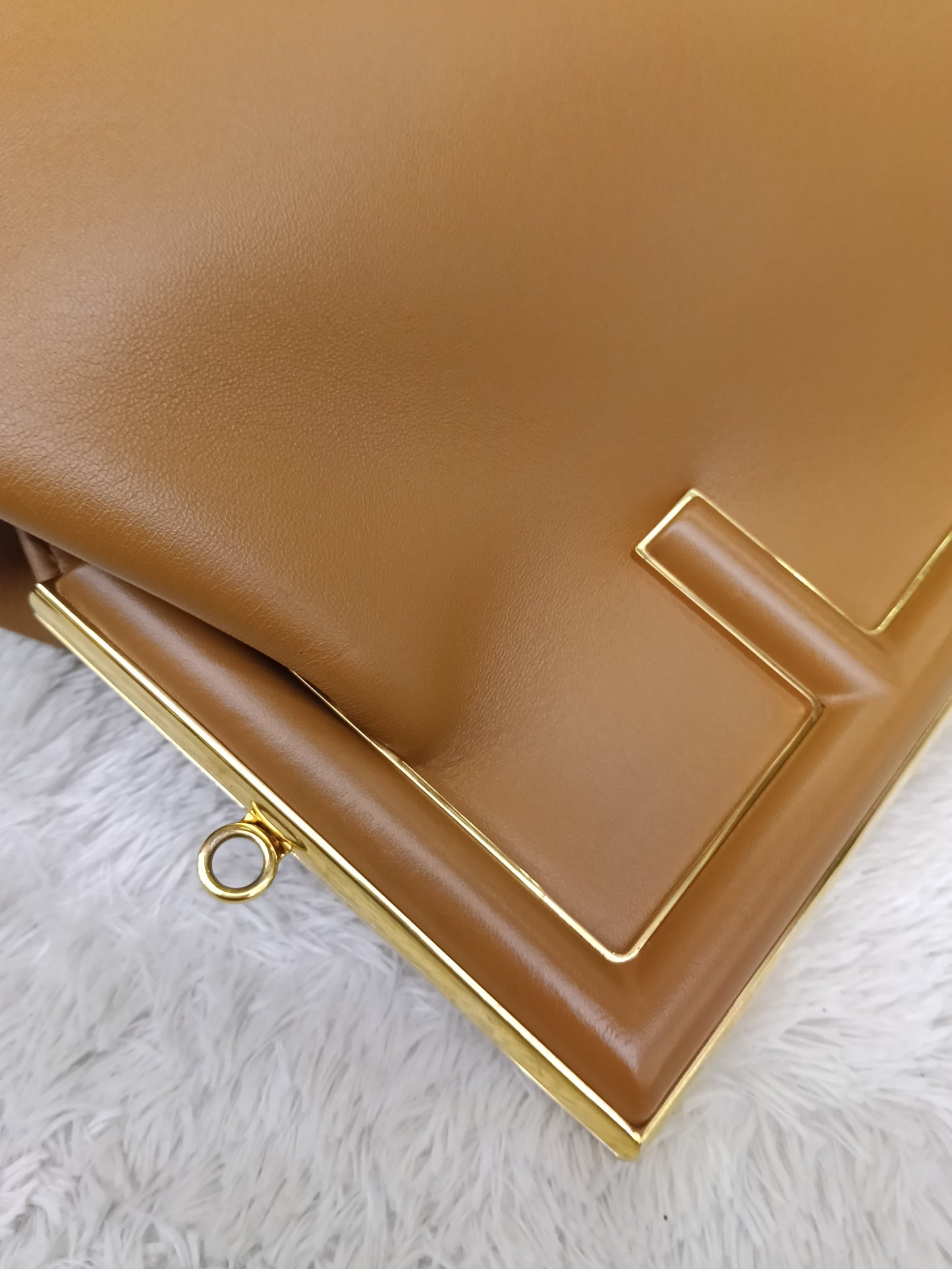 Fendi First Caramello Medium Calfskin Brown Beige GHW