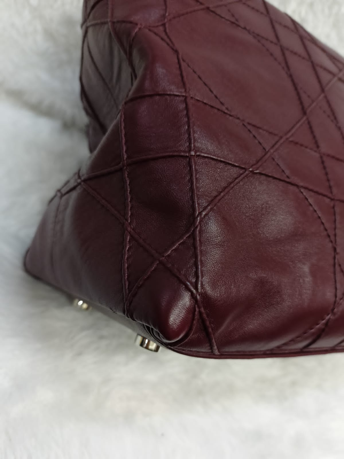 Dior Granville Cannage Lambskin Maroon SHW 2011