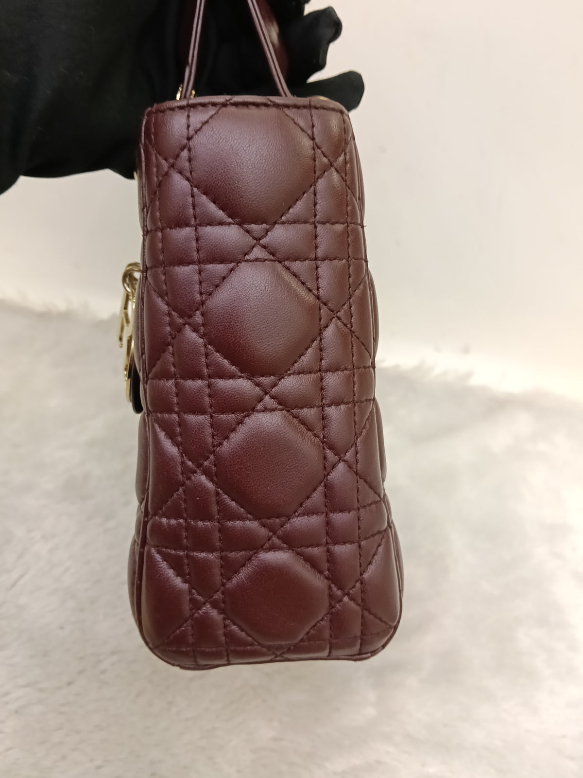 Lady Dior Small Lamb Bordeaux GHW 2018